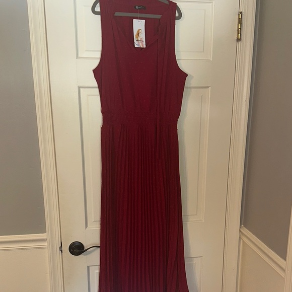 Pretty garden Elegant Sleeveless Burgundy Dress Large - Picture 1 of 5